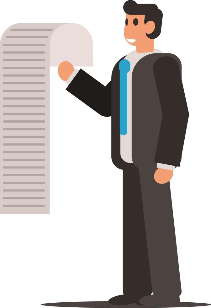 Image Of A Man Holding A Large Sheet Of Paper vector