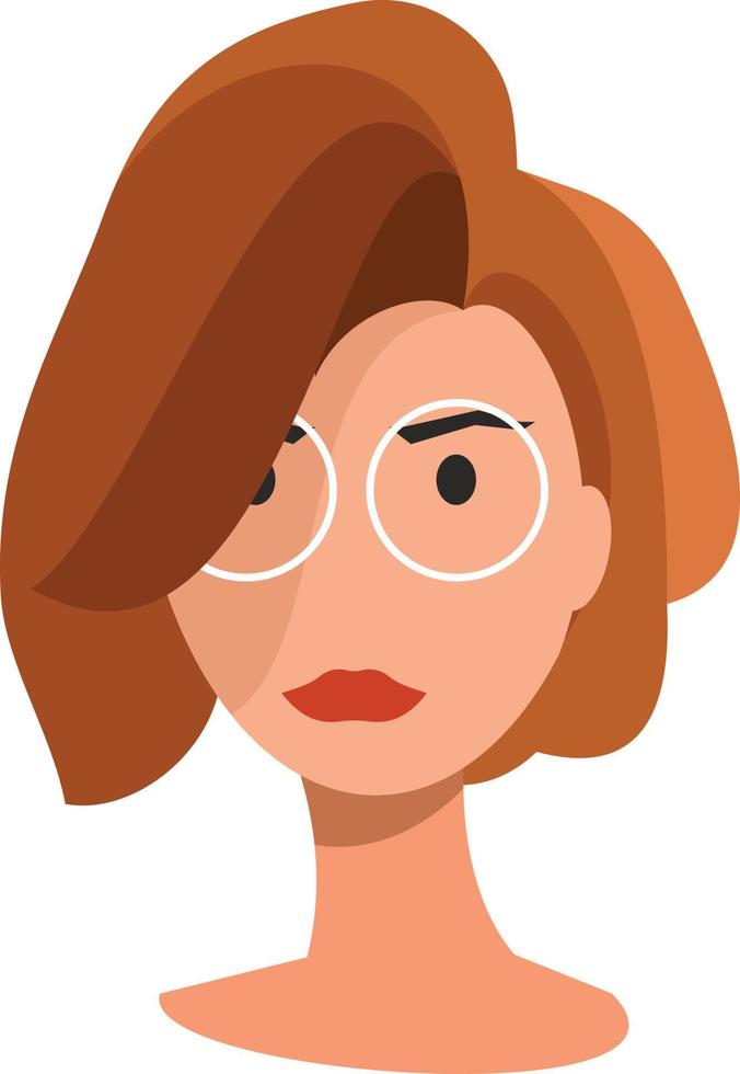 Image Of A Girl Wearing Glasses vector