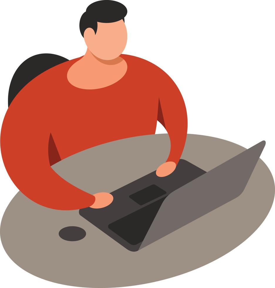 Image Of A Man Working In The Office vector