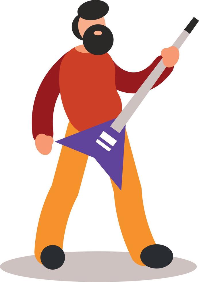 Bearded Guitarist Image vector