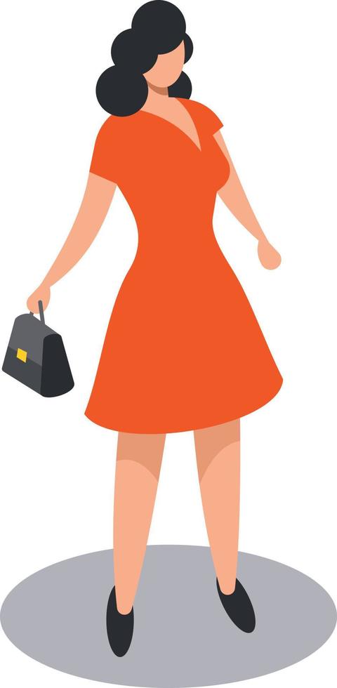Image Of A Lady Holding A Purse vector