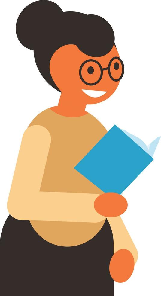 Image Of A Teacher Reading A Book vector