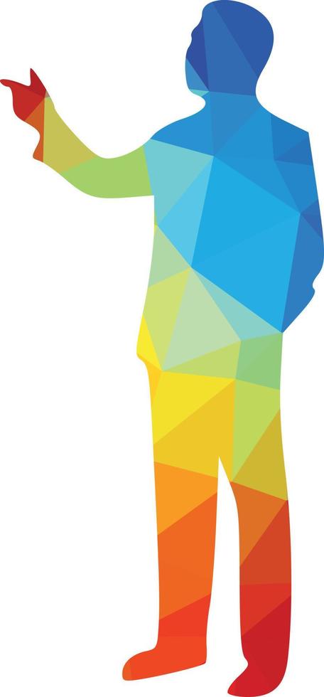 Silhouette Of A Person Holding A Presentation vector