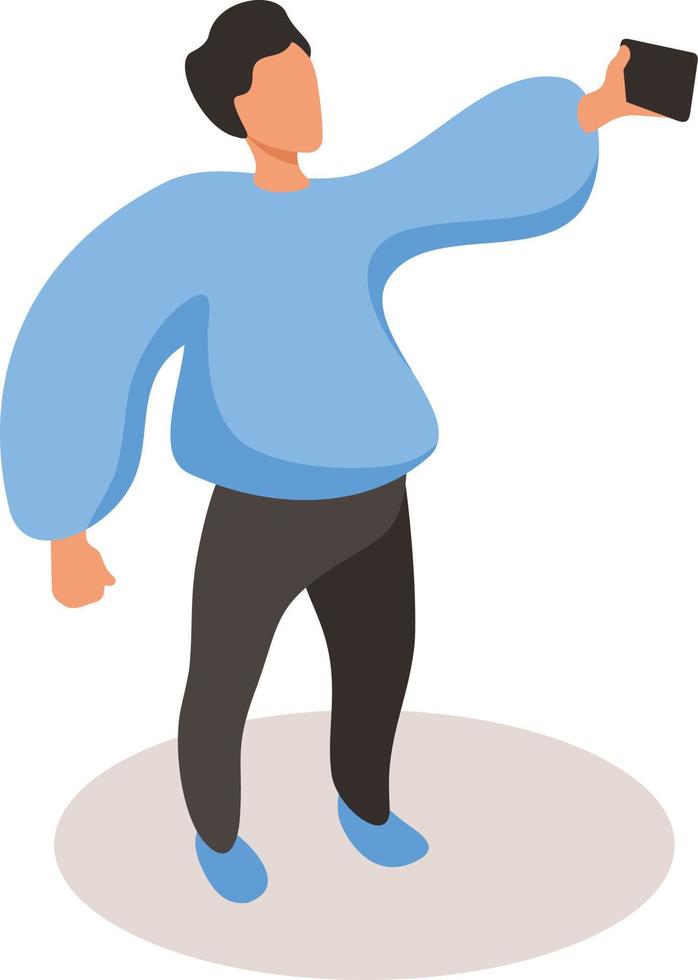 Image Of A Man Taking A Picture Of Himself With A Camera vector