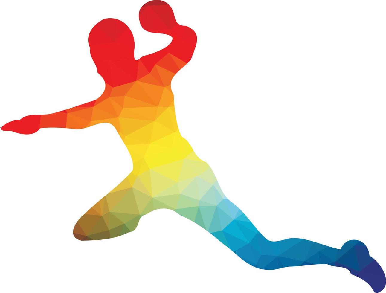 Colored Silhouette Of A Handball Player vector