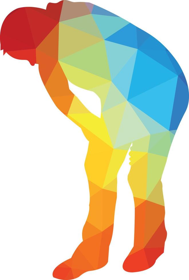 Silhouette Of A Man Catching Breath vector
