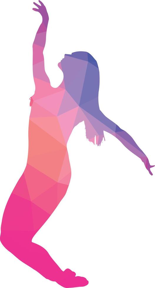Colored silhouette of a woman dancing vector