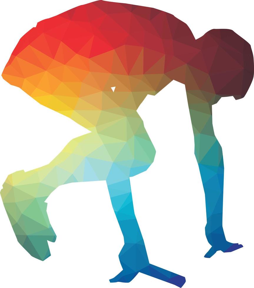 Colored Silhouette Of A Runner In A Start Position vector