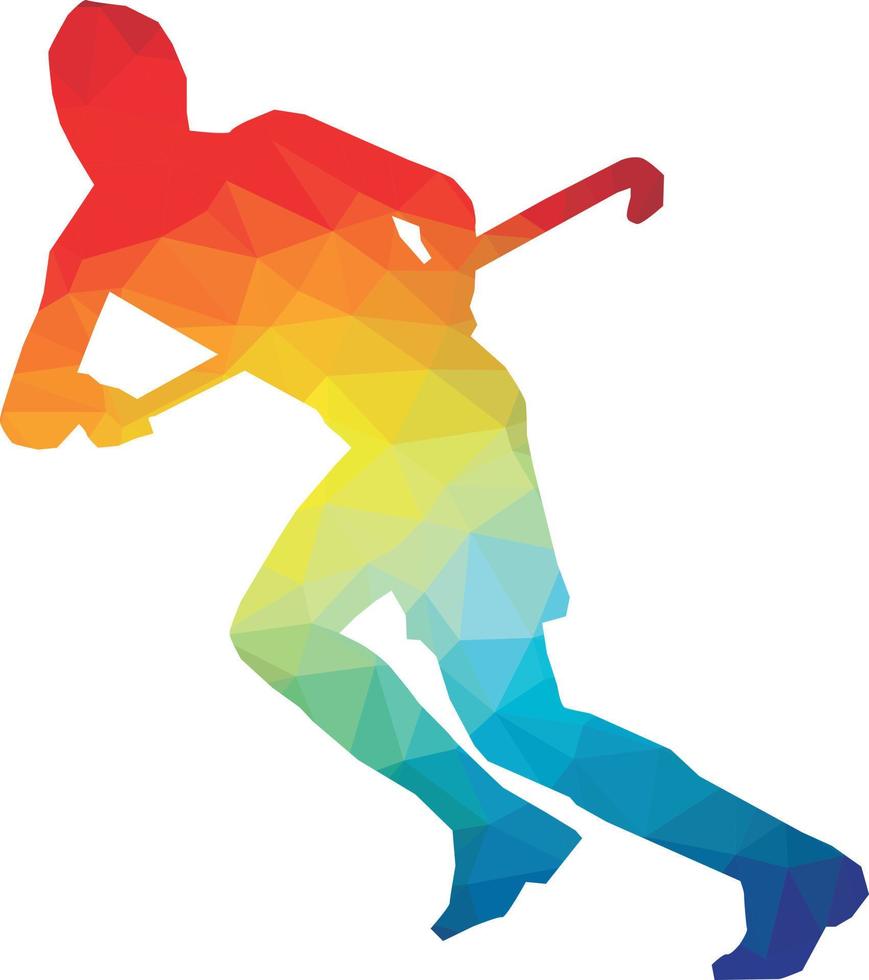 Silhouette Of A Grass Hockey Player vector