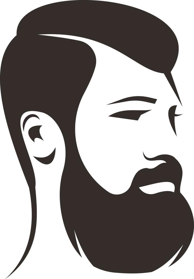 Silhouette Of A Bearded Man vector
