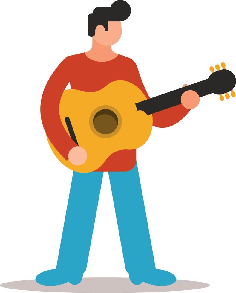 Colored Image Of A Guitar Player vector