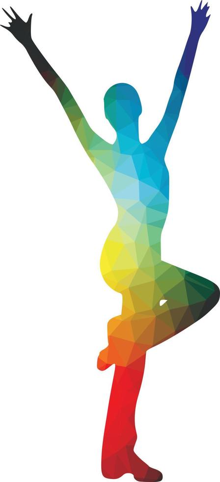 Silhouette Of A Woman With Raised Hands vector