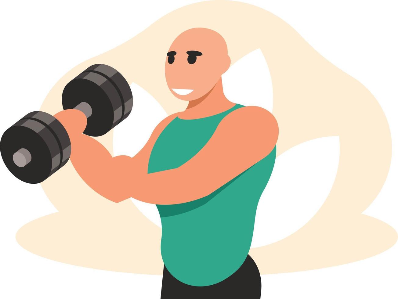 Image Of A Man Training In A Gym vector