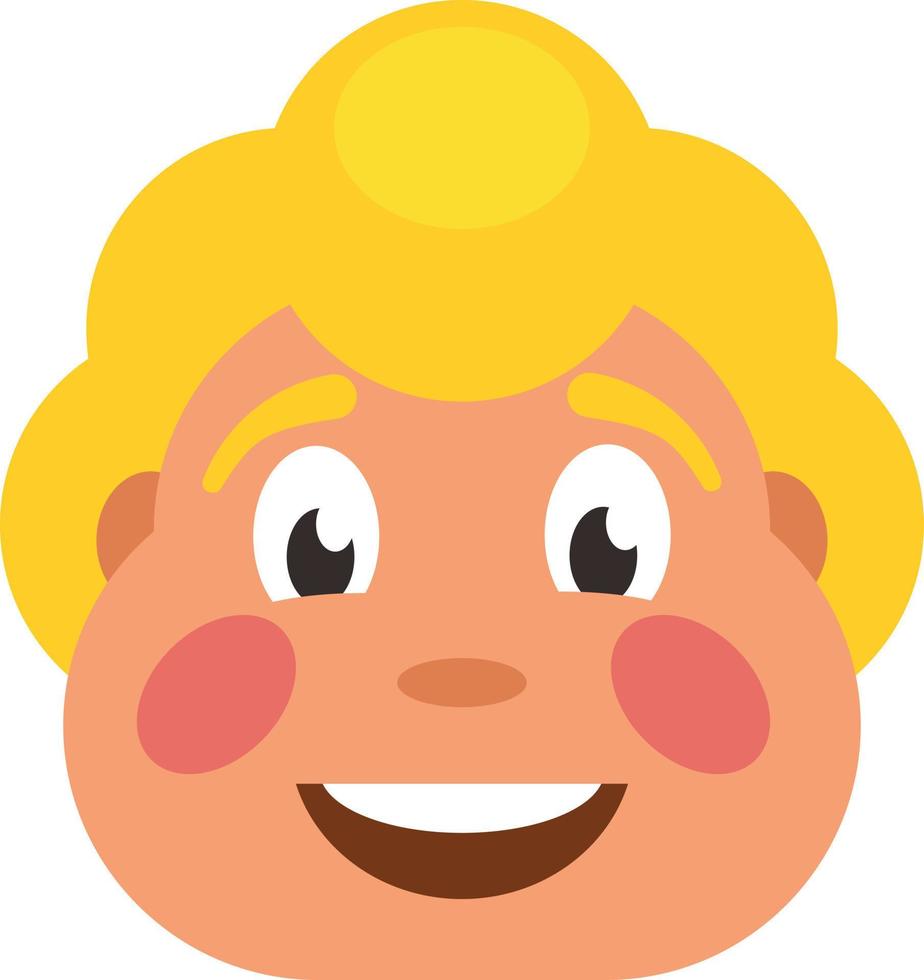 Image Of A Smiling Kid With Blond Hair vector