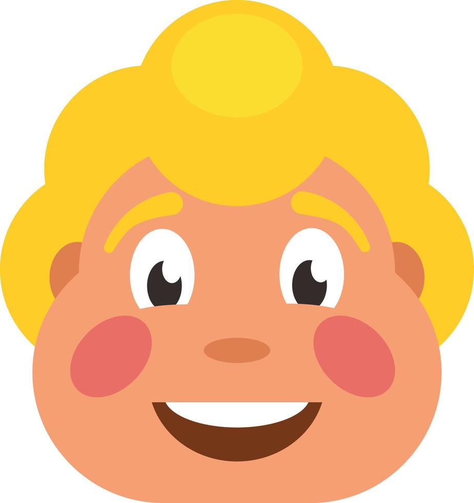 imagen de un sonriente niño con rubio pelo vector