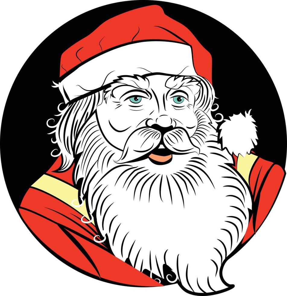 ilustración de Papa Noel claus con un largo blanco barba vector