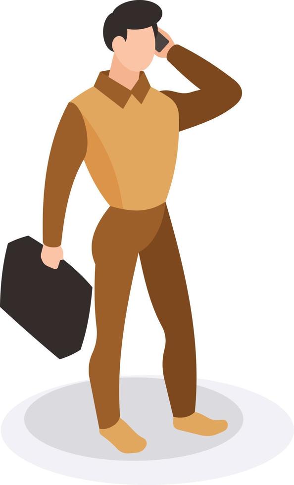 Image Of A Businessman Talking On The Smartphone vector
