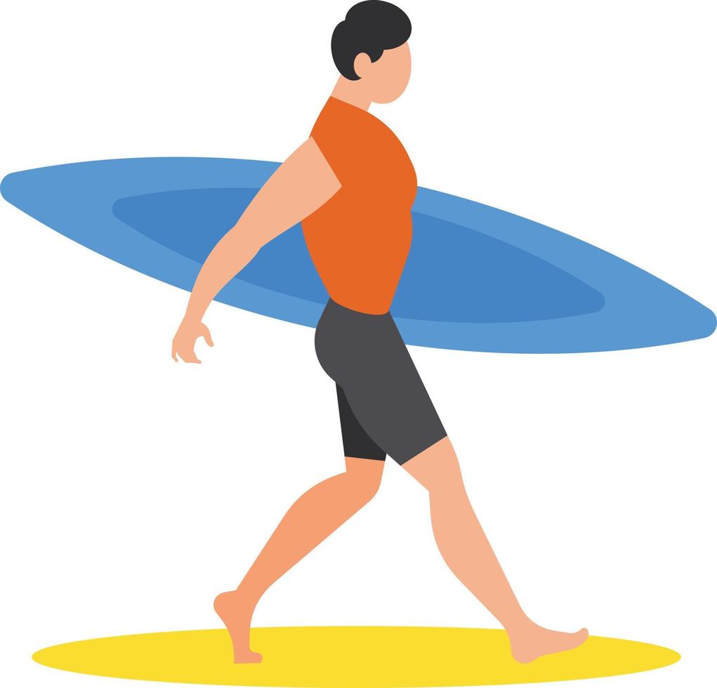 imagen de un hombre con un tabla de surf vector