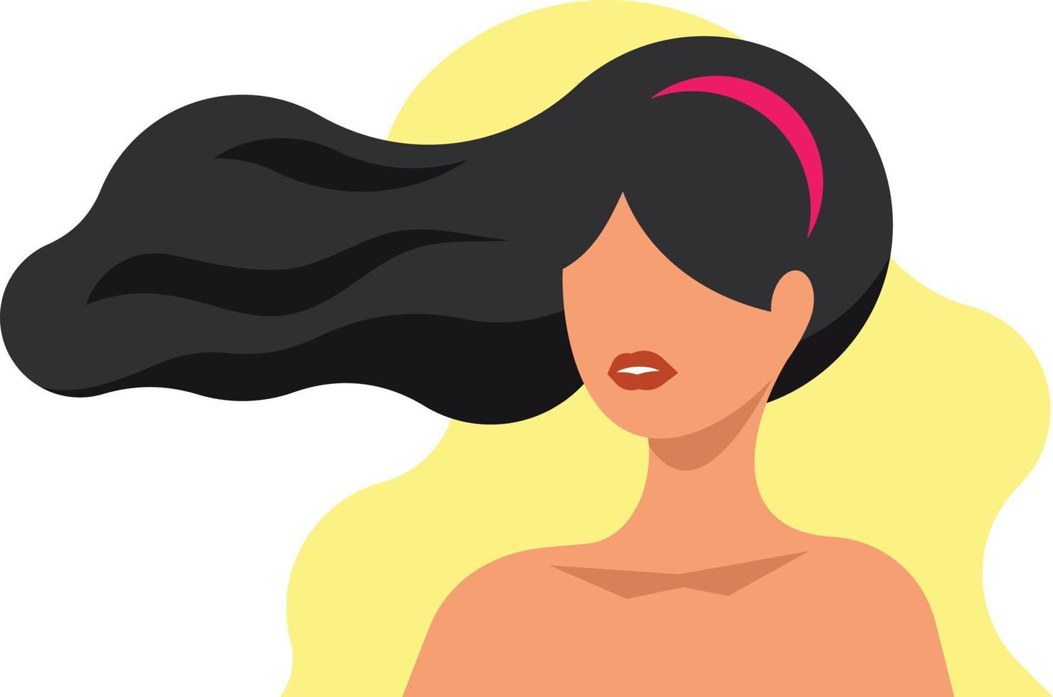 Woman With Long, Black Hair vector