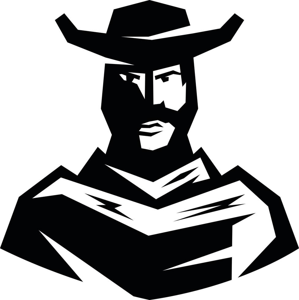 Silhouette Of A Cowboy, Gunfighter vector