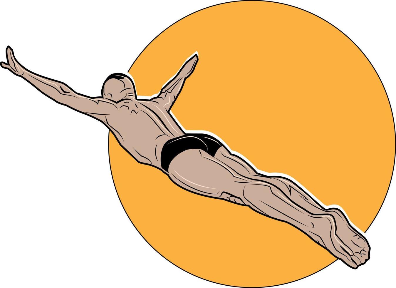 Image Of Man Diving Off A Cliff vector