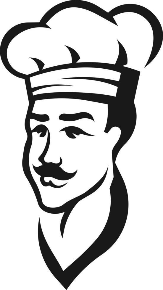 Silhouette Of A Restaurant Chef vector