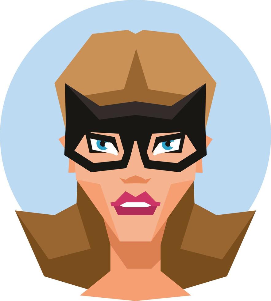 Image Of A Masked Female Superhero vector