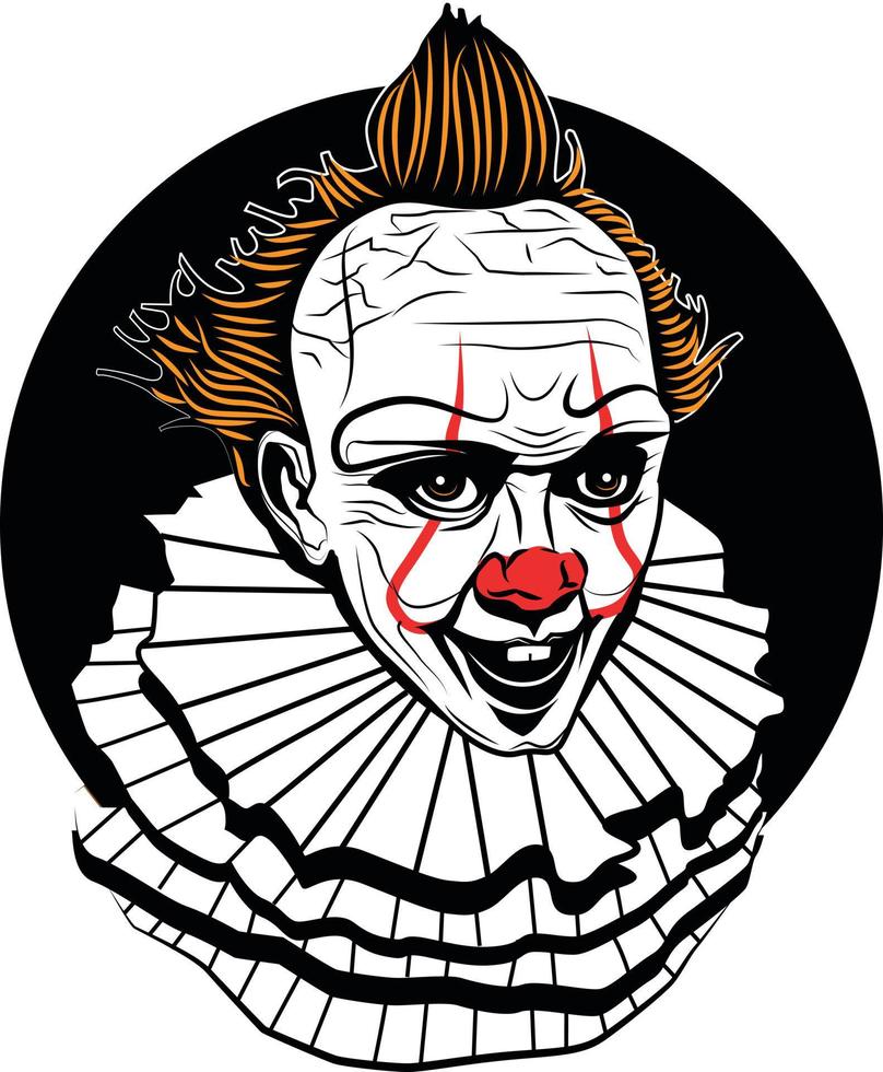 ilustración de un enmascarado payaso vector