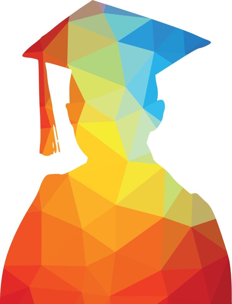 Silhouette Of A Graduating Student vector