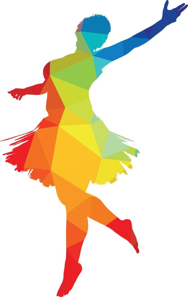 de colores silueta de un ballet bailarín vector