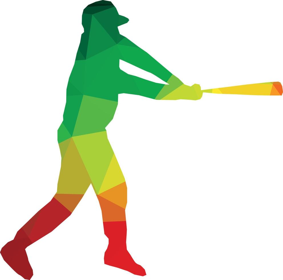 Color Silhouette Of A Baseball Player vector