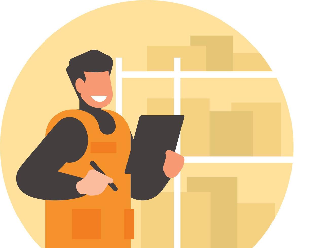 Image Of A Warehouse Worker vector