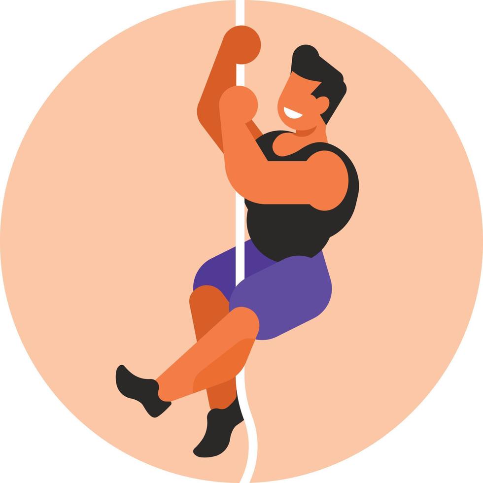 Image Of A Man Climbing Tightrope vector