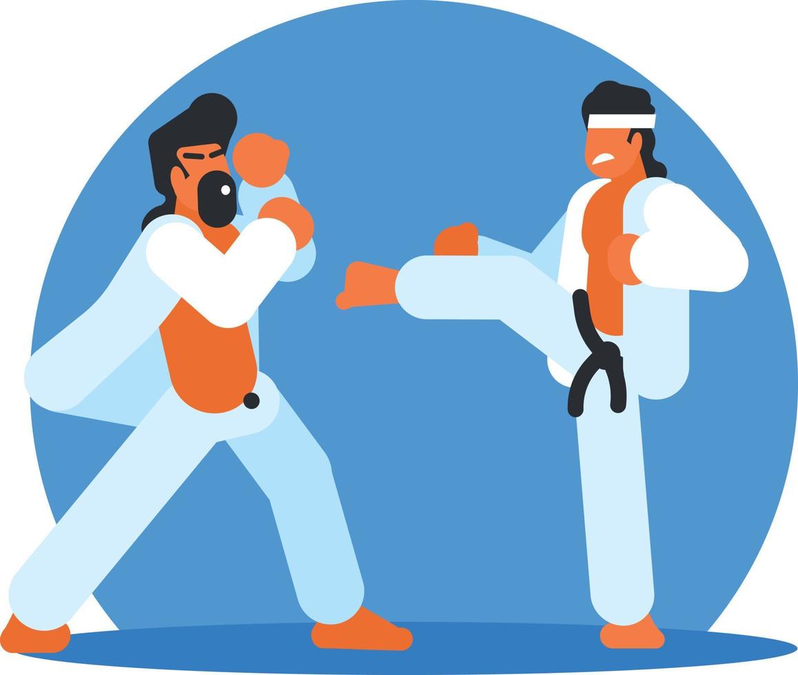 Image Of Two Karate Fighters vector