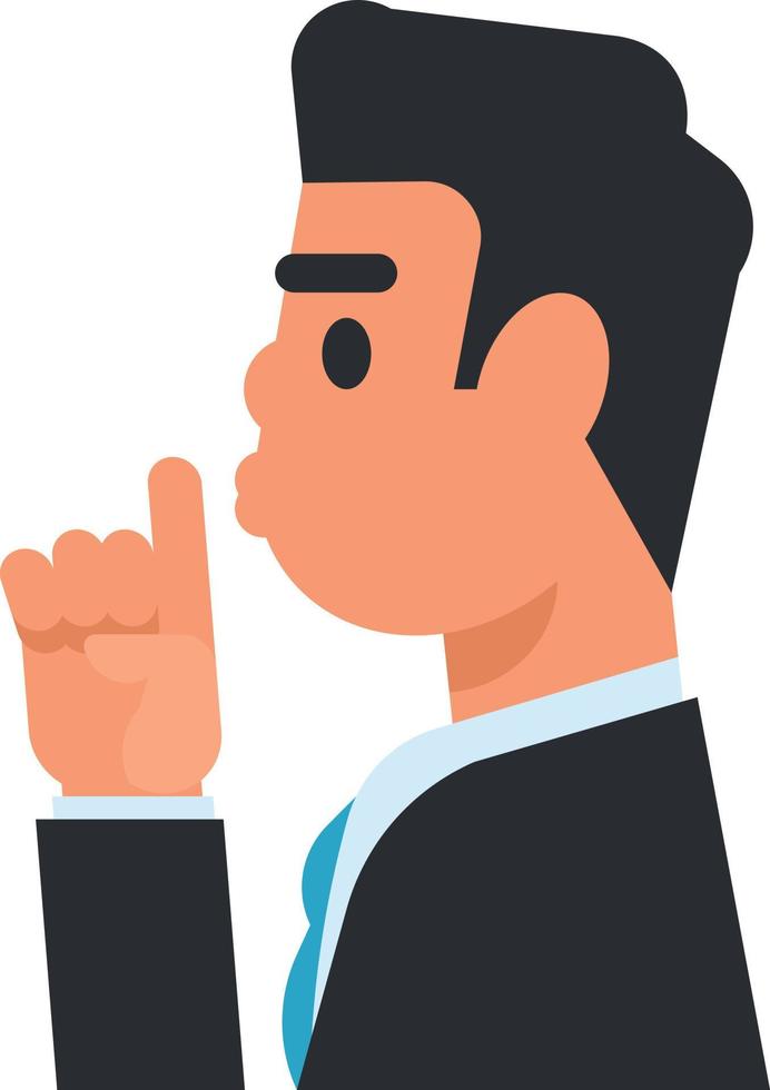 Image Of A Man Making A Gesture To Keep Quiet vector