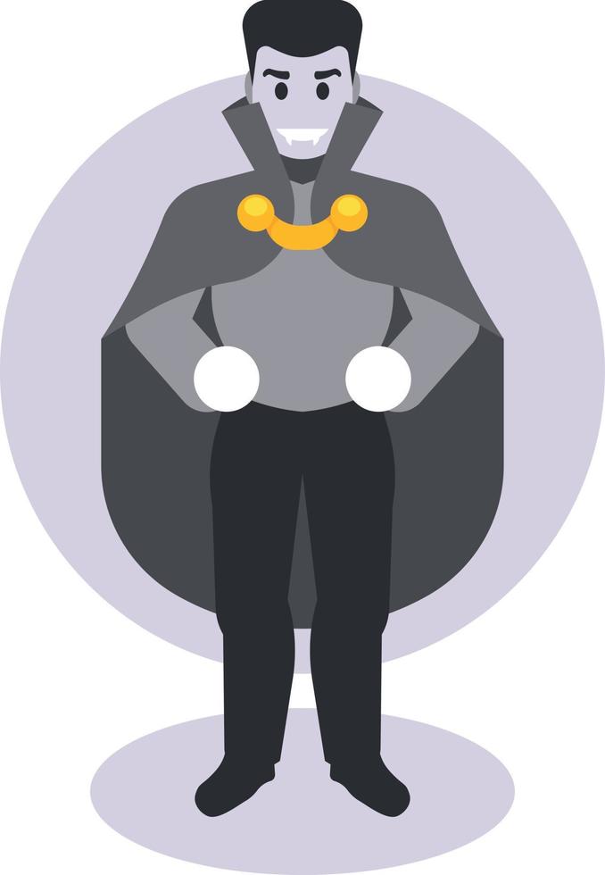 Image Of A Vampire Wearing A Grey Cloak vector