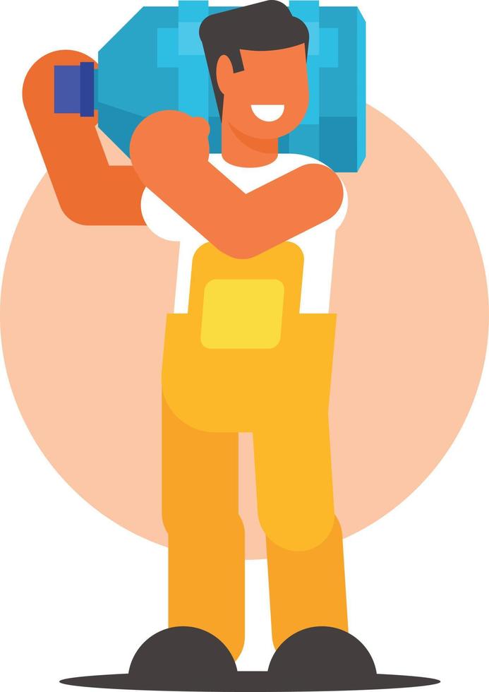 Image Of A Man Delivering Water Bottles vector