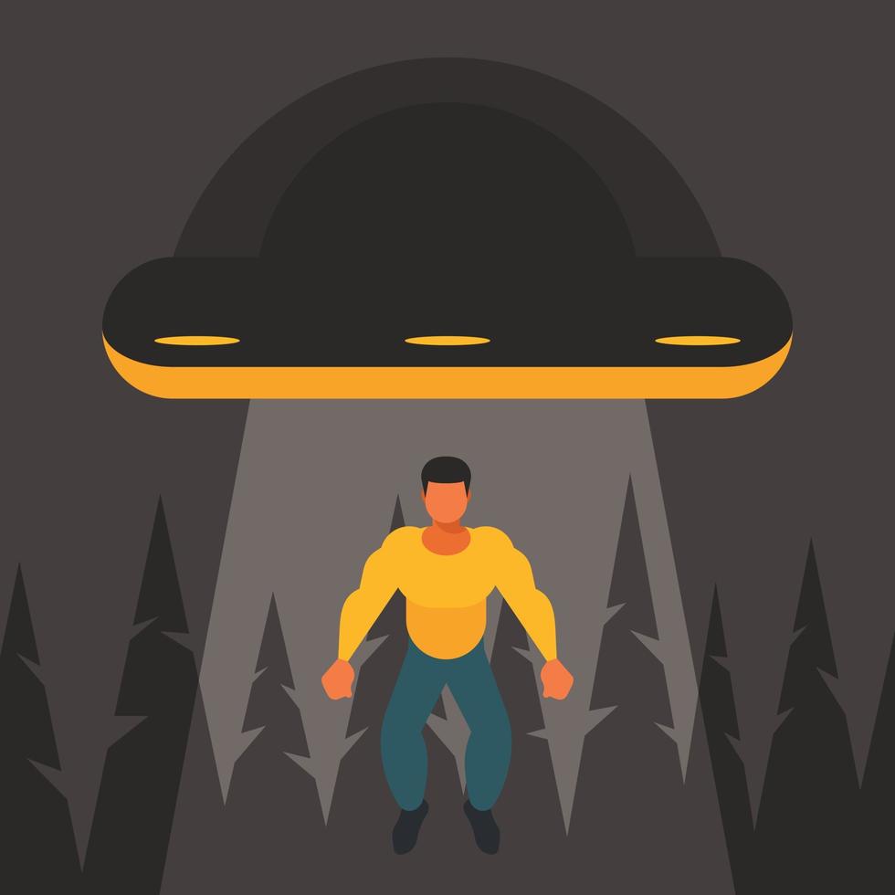 A Man Is Abducted By A Ufo vector