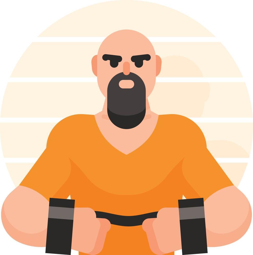 Image Of A Prisoner In The Prison Cell vector