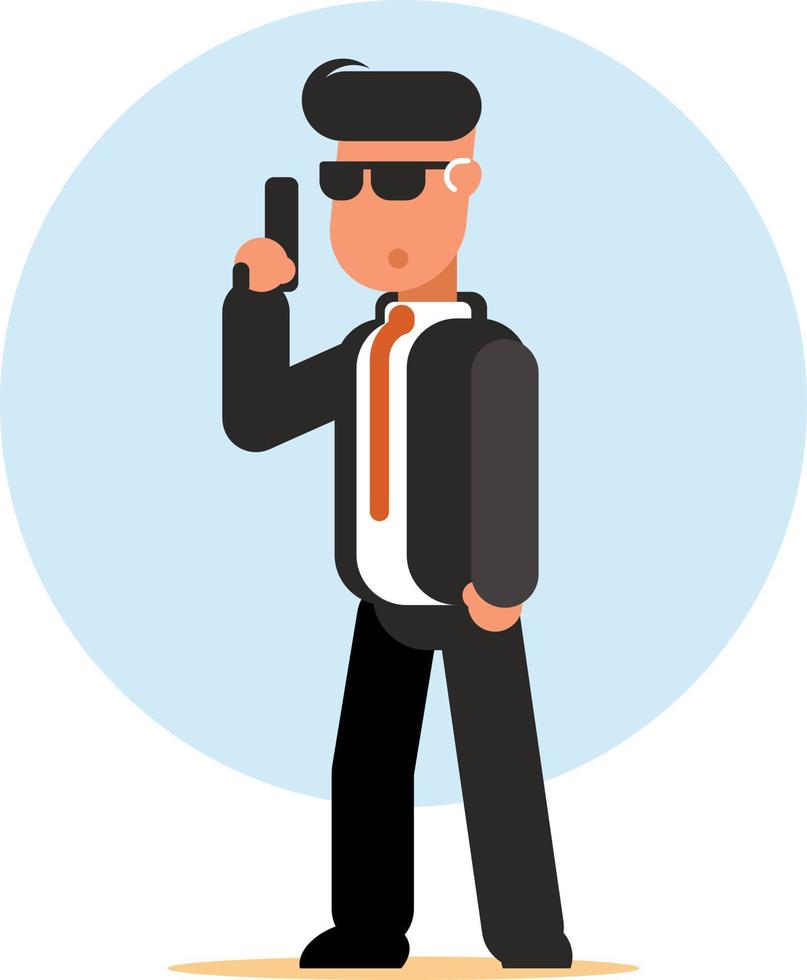 Cartoon Image Of A Secret Agent vector