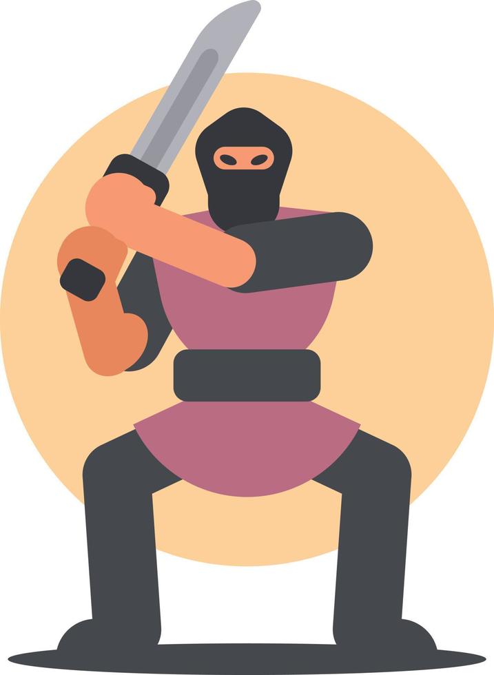 Colored Illustration Of A Ninja Warrior vector