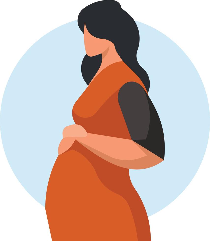 ilustración de un embarazada mujer vector