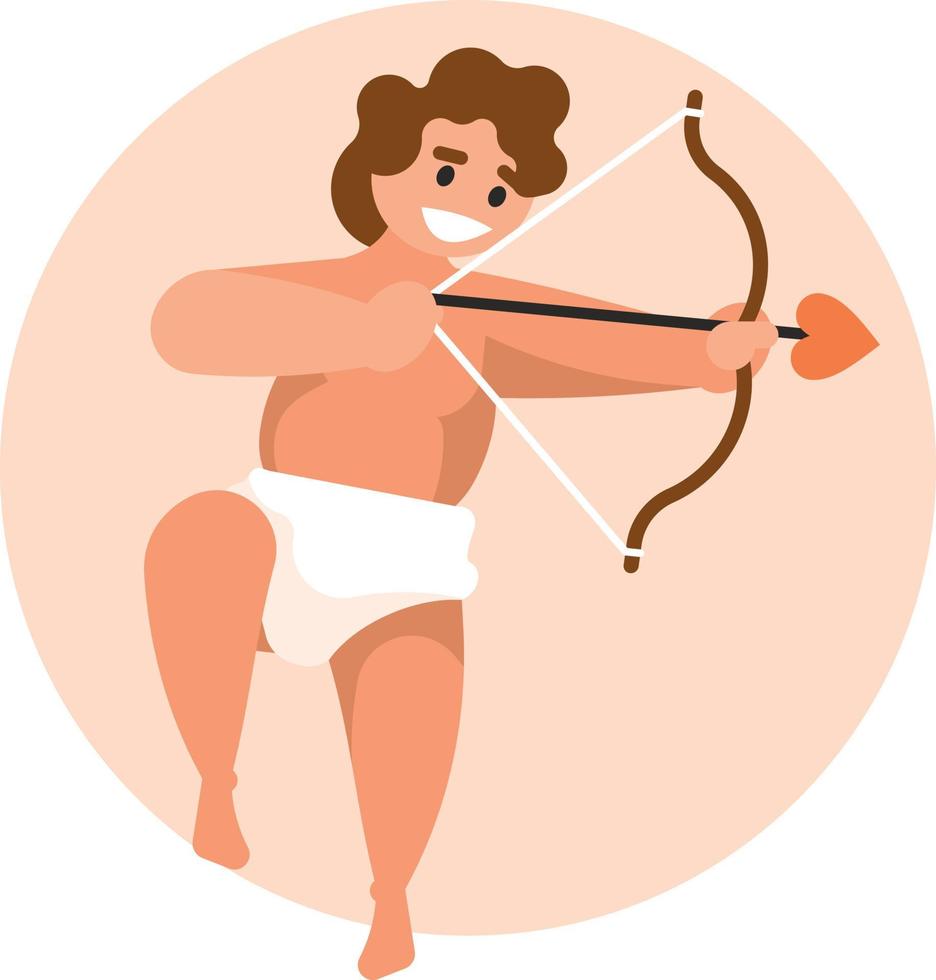 imagen de un sonriente Cupido vector