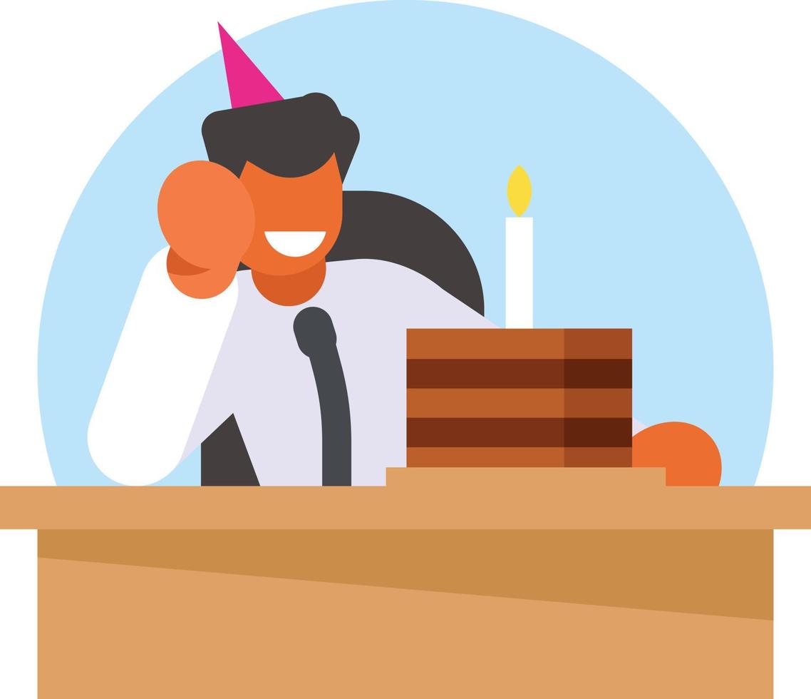 Office Worker With A Birthday Cake vector