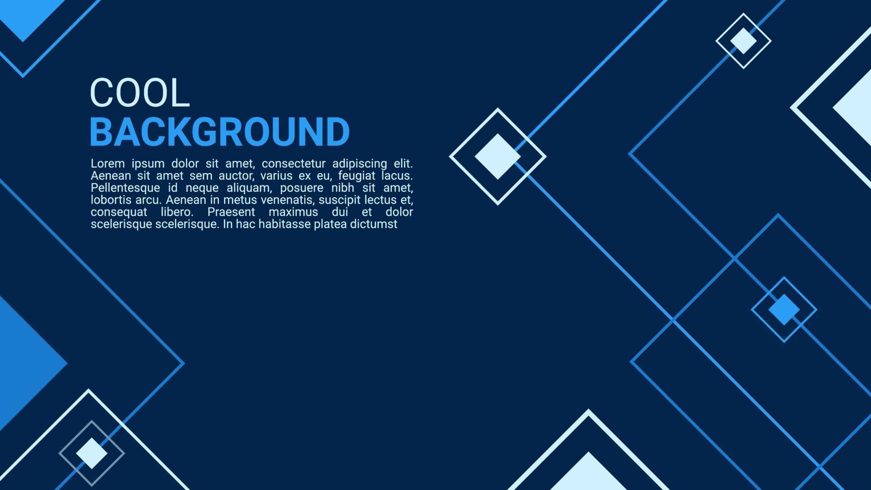 Blue background with simple lines and shapes vector