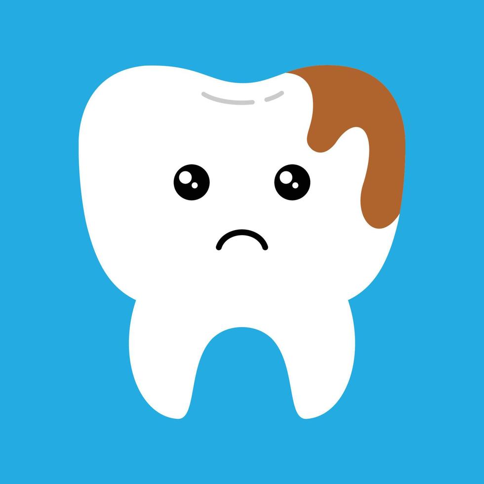 Sad Damaged Bad Tooth Vector