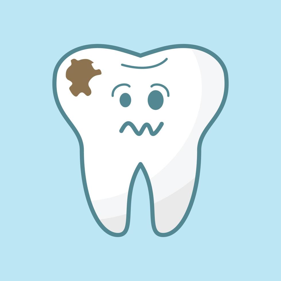 Sad Damaged Bad Tooth Vector