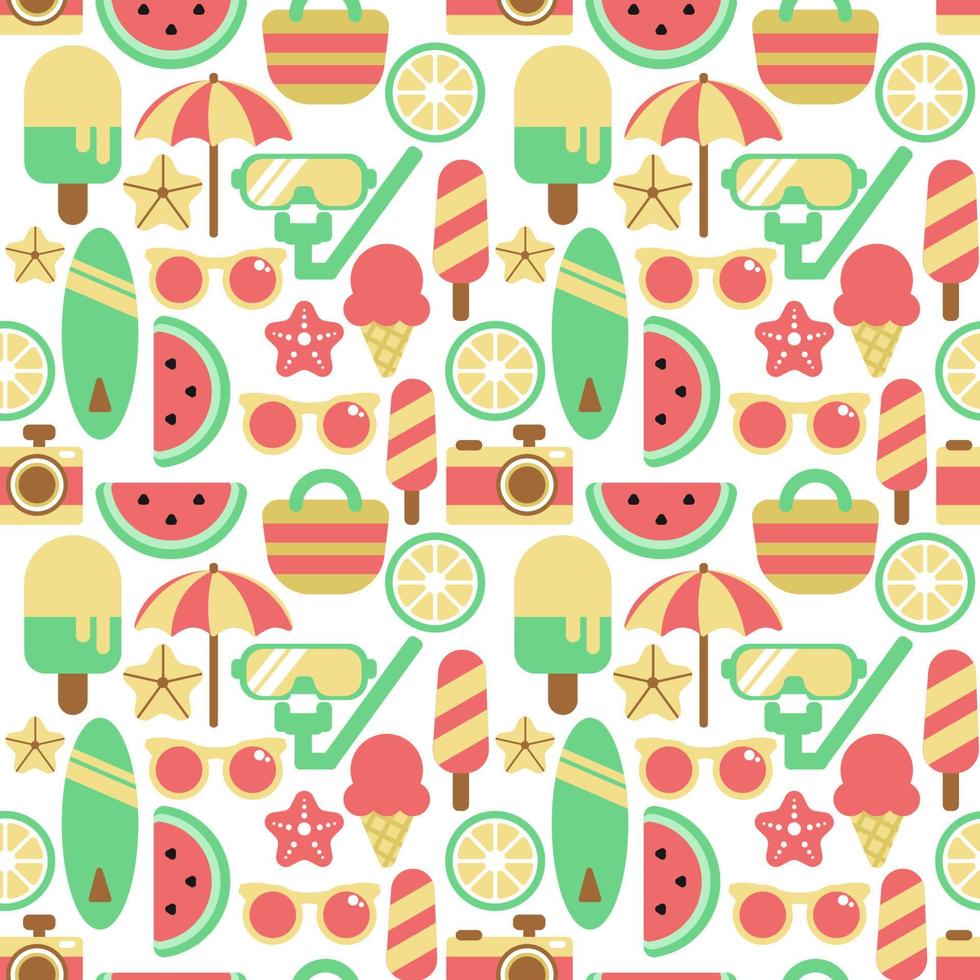 Cute summer seamless pattern vector