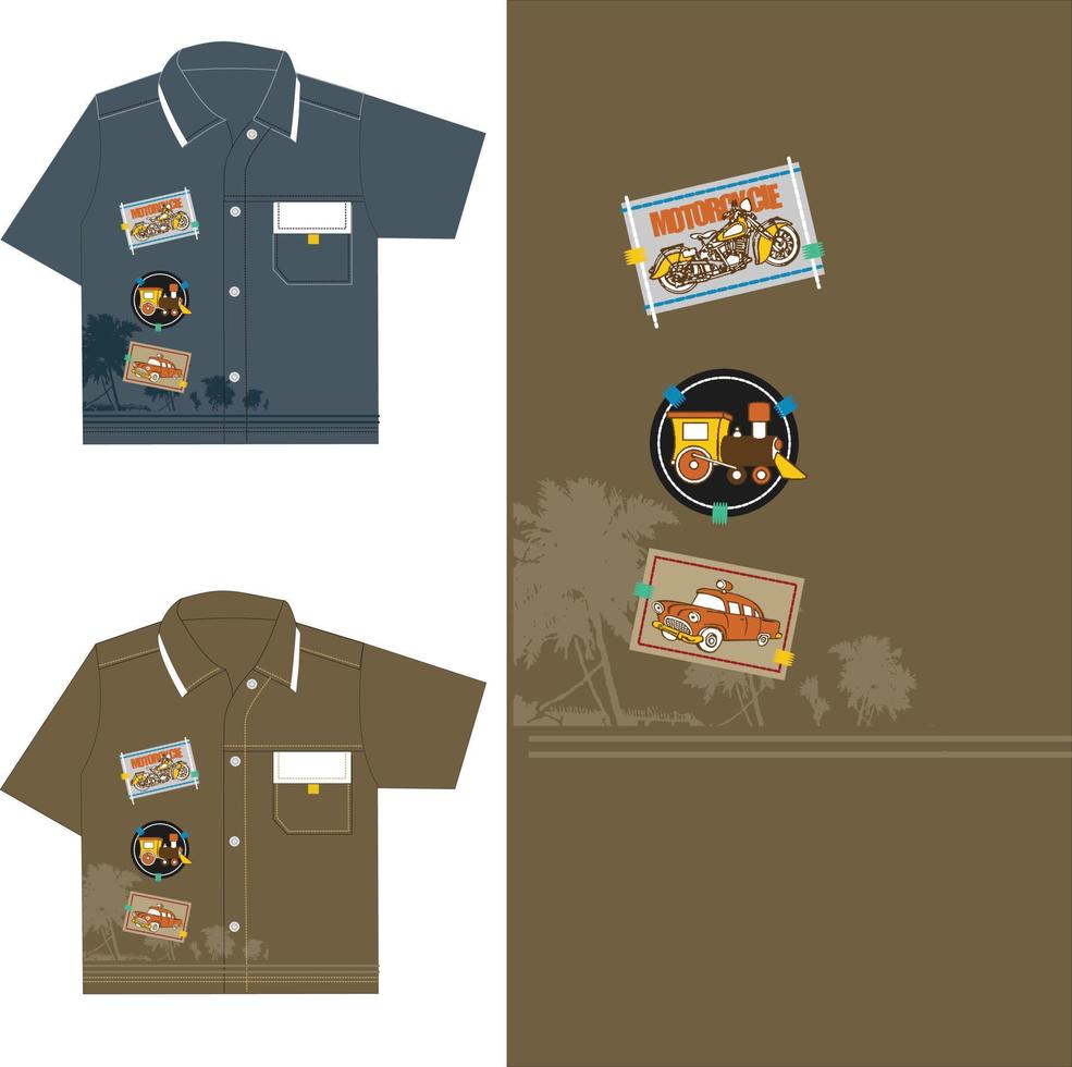 transportation shirt design vector