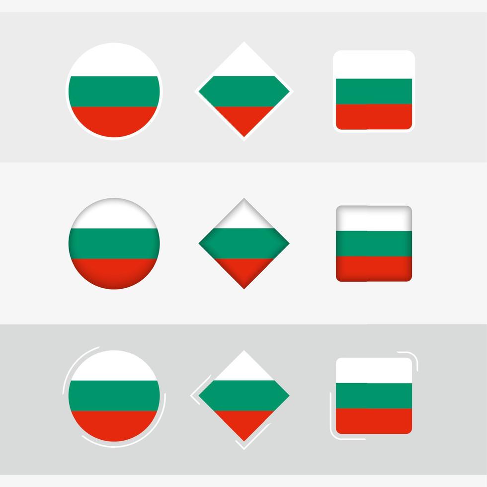 Bulgaria flag icons set, vector flag of Bulgaria.